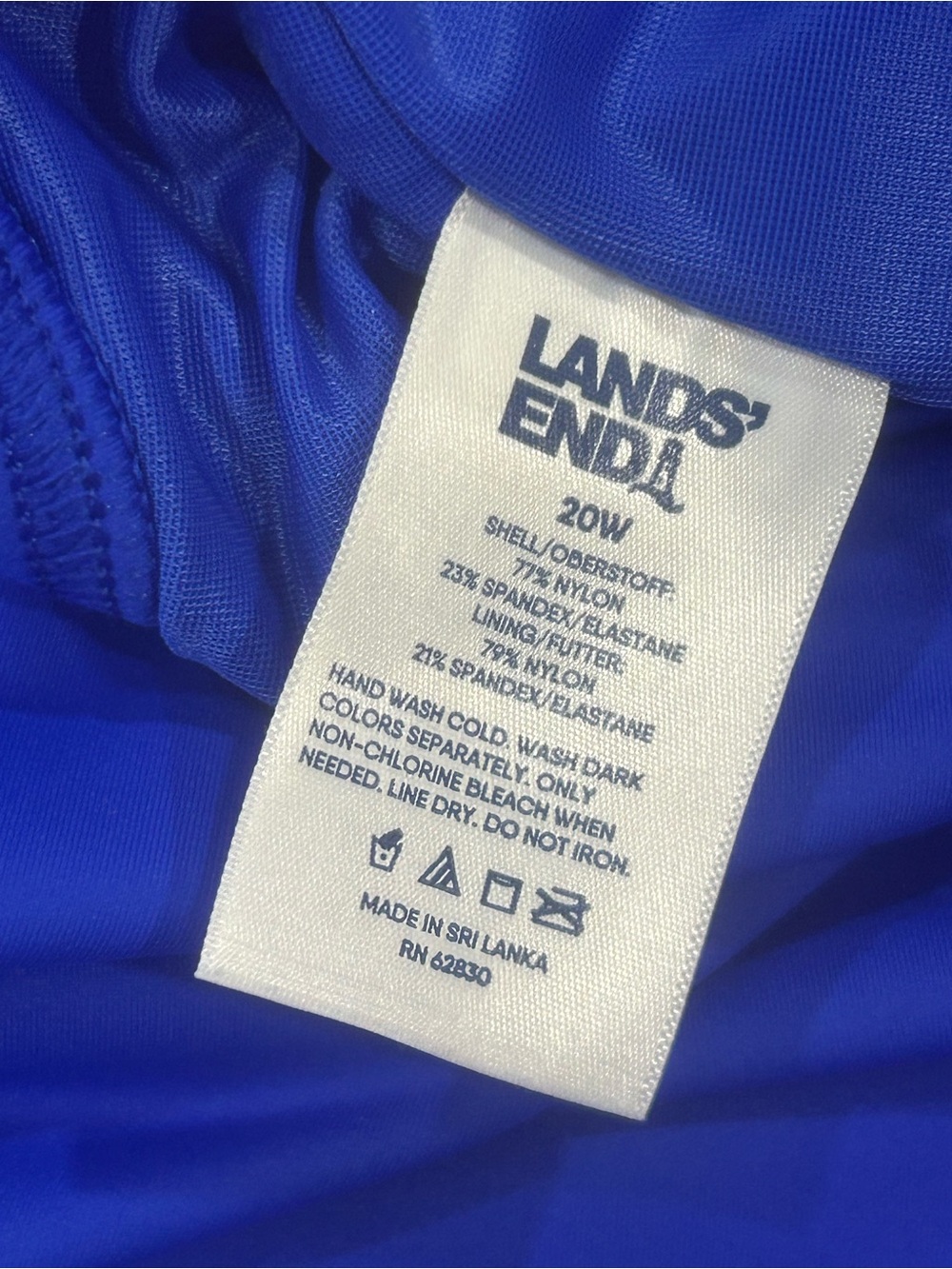Lands' End 20W Skirted Swim Suit Bottom blue vacation beach pool plus size easy - Picture 2 of 8